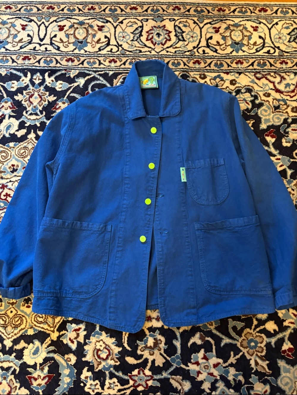 Blue Women's Button-Up Work Jacket - Unbranded